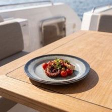 Happy Chef  Grey Quartz 6'lı Klasik Yuvarlak Tabak Seti, Ø 17,5 cm - H.1,5 cm , Thermoset Melamin