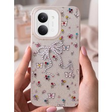 TechTree Poco X8 Pro Max Taşlı Desenli Fiyonk Silikon Kılıf