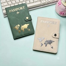 Beypa Pasaport Kılıfı Harita Desenli-Tokalı Çift 2 Li