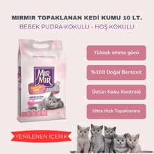 Mır mır Mırmır Hoş Kokulu Topaklanan Kedi Kumu 10 Lt, Yüksek Emici, Tozsuz, Koku Hapseden Doğal Kedi Kumu