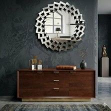 Uzman Toptan Mey Ithalat® 40X40 cm Kırılmaz Pleksi Dekoratif Duvar Aynası - Modern Geometrik Tasarım 1. Sınıf Ayna