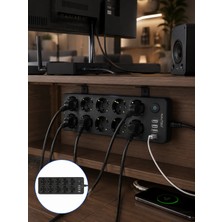 Uzman Toptan Mey Ithalat® USB ve Type-C Çıkışlı 10'lu Akım Korumalı Çoklu Priz Güç Dağıtıcı