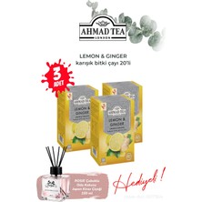 Ahmad Tea Limon ve Zencefil 3 Paket Karışık Bitki Çayı 20'li ve Oda Kokusu