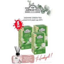 Ahmad Tea Yasemin Aromalı 3 Paket Yeşil Çay 20'li ve Oda Kokusu