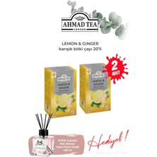 Ahmad Tea 2 Paket Limon ve Zencefil Karışık Bitki Çayı 20'li ve Oda Kokusu