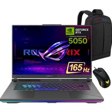 Asus Rog Strix G16 G614PH-RV036 Amd Ryzen 9 8940HX 16GB 1tb SSD RTX5050-8GB 16" Wuxga 165Hz WIN11 Taşınabilir Bilgisayar - Asus Rgb Mouse - Webzone Çanta