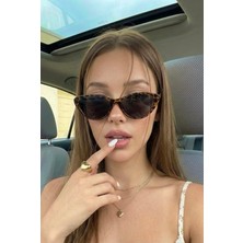 Ren Eyewear Verona Kadın Güneş Gözlüğü Modern Cat-Eye Leopar 48 Ekartman Yeni Sezon Minimal UV400