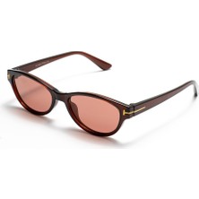 Ren Eyewear Tessa Kadın Güneş Gözlüğü Oval Kedi Gözü Bordo Antirefle Cam 50 Ekartman Gold Detaylı Yeni Sezon