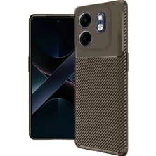 Küçük Hazine Infinix Smart 9 Kılıf Auto Focus Karbon Kapak - Kahverengi