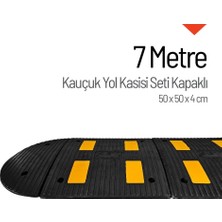 İleri Trafik Reflektifli Kauçuk Hız Kesici 4 Bantlı - 7 Metre Set
