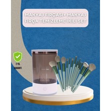 Just Cheap Store 13 Parça Makyaj Fırça Seti + Otomatik Fırça Temizleyici