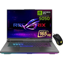 Asus Rog Strix G16 G614PH-RV036 Amd Ryzen 9 8940HX 16GB 512GB SSD RTX5050-8GB 16" Wuxga 165Hz WIN11 Taşınabilir Bilgisayar - Asus Rgb Mouse