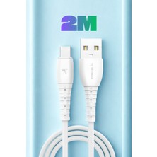 Torima Tcb-02 USB To Type-C 2m Şarj Data Kablo Beyaz