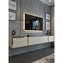Online Fırsat Mutlu Ol Mutlu Kal Karnaval Duvara Monte Tv Sehpası 240 cm Gold - Traverten - GDM-1002-8
