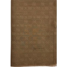 Vakko Pamuk Ipek Monogram Şal 40752-KAHVE