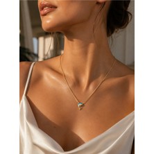 Lovecharm Azure Dolphin Premium Turkuaz Mineli Zirkon Taşlı Yunus Kolye