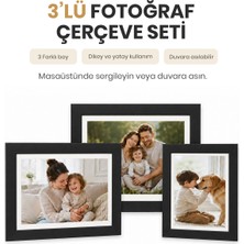 Vusign Vusıgn  Mdf  Siyah  Masaüstü ve Duvar Askılı Çerçeve Fotoğraf Çerçevesi  3'lü Set