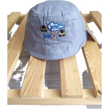 Minilka Bebe Pamuklu Nakışlı Bebek Bucket Şapka Little Boys Arkası Ipli Ayarlanabilir  (Ürün Çok Dar Kalıp GENIŞLIK:52CM -5-8YAŞ/44CM 0-2 Yaş)