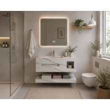Akay Dizayn Porselen Banyo Lavabosu - Beyazgri K03