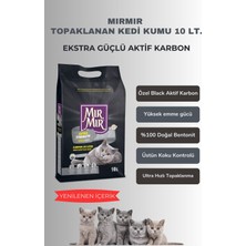 Mır mır Mırmır Aktif Karbonlu Topaklanan Kedi Kumu 10 Lt, Yüksek Emici, Tozsuz, Koku Hapseden Doğal Kedi Kumu
