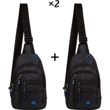 Sannora Bags Unisex Su Geçirmez Kulaklık USB Çıkışlı Çapraz Askılı Çanta Bel Omuz ve Göğüs Çanta Günlük Bodybag