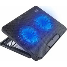Uzman Toptan Mey Ithalat® Laptop Soğutucu Stand Çift Fanlı 17 Inç Uyumlu Ayarlanabilir Notebook Altlığı