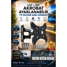 Iron Star Hareketli Tv Askı Aparatı / Akrobat Tv Duvar Askı Aparatı / Ayarlanabilir / 42 Inç - 43 Inç / Sağa Sola Dönen / Universal Tv Askı Aparatı / Hareketli LCD LED Tv / Vesa Uyumlu