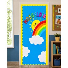 Promisebackdrop2 190X75CM Lastikli Kapı Süsü, Kumaş Kapı Giydirme, Hoş Geldin, Sınıf Kapısı, Okul Etkinlik Kapı Süsü