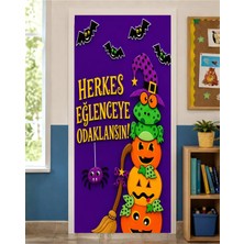 Promisebackdrop2 190X75CM Lastikli Kapı Süsü, Kumaş Kapı Giydirme, Herkes Eğlenceye Odaklansın, Sınıf Kapısı, Okul Etkinlik Kapı Süsü