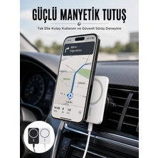 Epilons Kablosuz Şarj Aleti Magsafe Araç Içi Manyetik Şarj 15W Ios Uyumlu Yeni Nesil