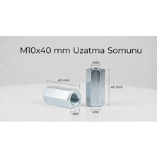 Aras Endüstri M10X40 mm Altıköşe Uzatma Somunu (10'lu Paket)