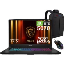 Msı Katana 17 Hx B14WGK-285XTR Intel Core I7 14650HX 32GB 2tb SSD RTX5070 17.3" 240Hz WIN11 Taşınabilir Bilgisayar - Msi Rgb Mouse - Webzone Çanta