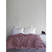 Dantela Carro %100 Pamuk Waffle Çift Kişilik Yatak Örtüsü & Pike 240x260 Cm Mürdüm