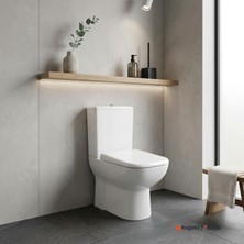 Kale Optimum Kanalsız Köşeli Duvara Sıfır Klozet + Yavaş Kapanan Klozet Kapağı + Rezervuar + 3/6 Iç Takım