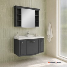 Kale Arte+ 100 cm Mat Antrasit Banyo Dolabı Takımı (Krom Kulp)