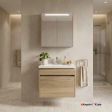 Kale Idea 2.0 65 cm Tek Çekmeceli Set Pasifik A (Lavabo Dolabı + Aynalı Dolap)