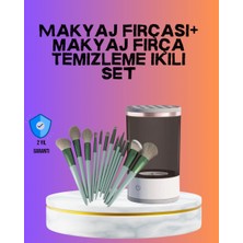 Meks USB Şarjlı Makyaj Fırçası Temizleyici + Profesyonel Fırça Seti - HEP-2709-2780