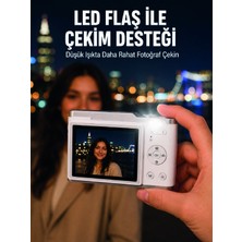 Meks Beyaz 4K Video Kayıtlı 48 Mp Dijital Fotoğraf Makinesi Otomatik Odaklama - HEP-9719-3537