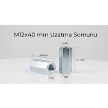 Aras Endüstri M12X40 mm Altıköşe Uzatma Somunu (10'lu Paket)