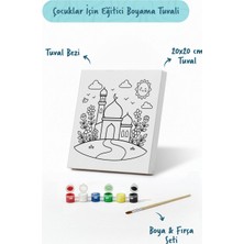 Tabdiko Çiçekli Yol ve Cami Şövalesiz Boya Seti 20X20
