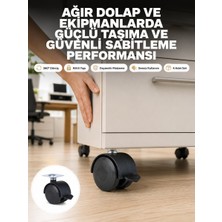 Meks Kilitli Mobilya Tekerleği 6 cm 4’lü Kolay Kurulum - HEP-4400-8166