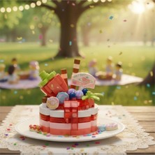 Freedom Storee LZ-8644 Çilekli Pasta 160 Parça Block Oyuncak-Mini Poşet