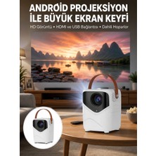 Meks Hd Ayaklı Portatif Projeksiyon Cihazı Bluetooth Wifi Akıllı Android Işlemcili  - HEP-2970-436