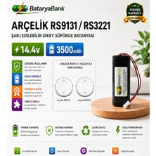 Bataryabank Arçelik RS9131 / RS3221 Uyumlu 14.4V 3500MAH Şarj Edilebilir Dikey Süpürge Bataryası