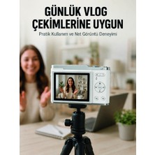 Meks Beyaz 4K Dijital Kamera 2.4 Inç Hd Ekran ve LED Flaşlı - HEP-2836-2298
