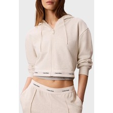 Calvin Klein Ls Terry Logo Waıst Cropped Fz H