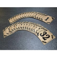 Empressco Kapı Numarası 6x6 cm No 1'den 32YE Yapışkanlı Metalik Altınsarı Üzeri Siyah Baskı