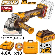 Ingco CAGLI271532E Akülü Avuç Taşlama 20 Volt - 4,0AH Çift Akülü
