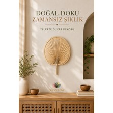 Lucky Love Doğal El Yapımı Yelpaze Duvar Dekoru 53X41 cm Hasır Duvar Süsü Bohem Rustik Salon Yatak Odası Dekoru