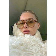 Ren Eyewear Select Frame Arven Golden Olive Pilot Kadın Oversize Güneş Gözlüğü UV400 Koruma